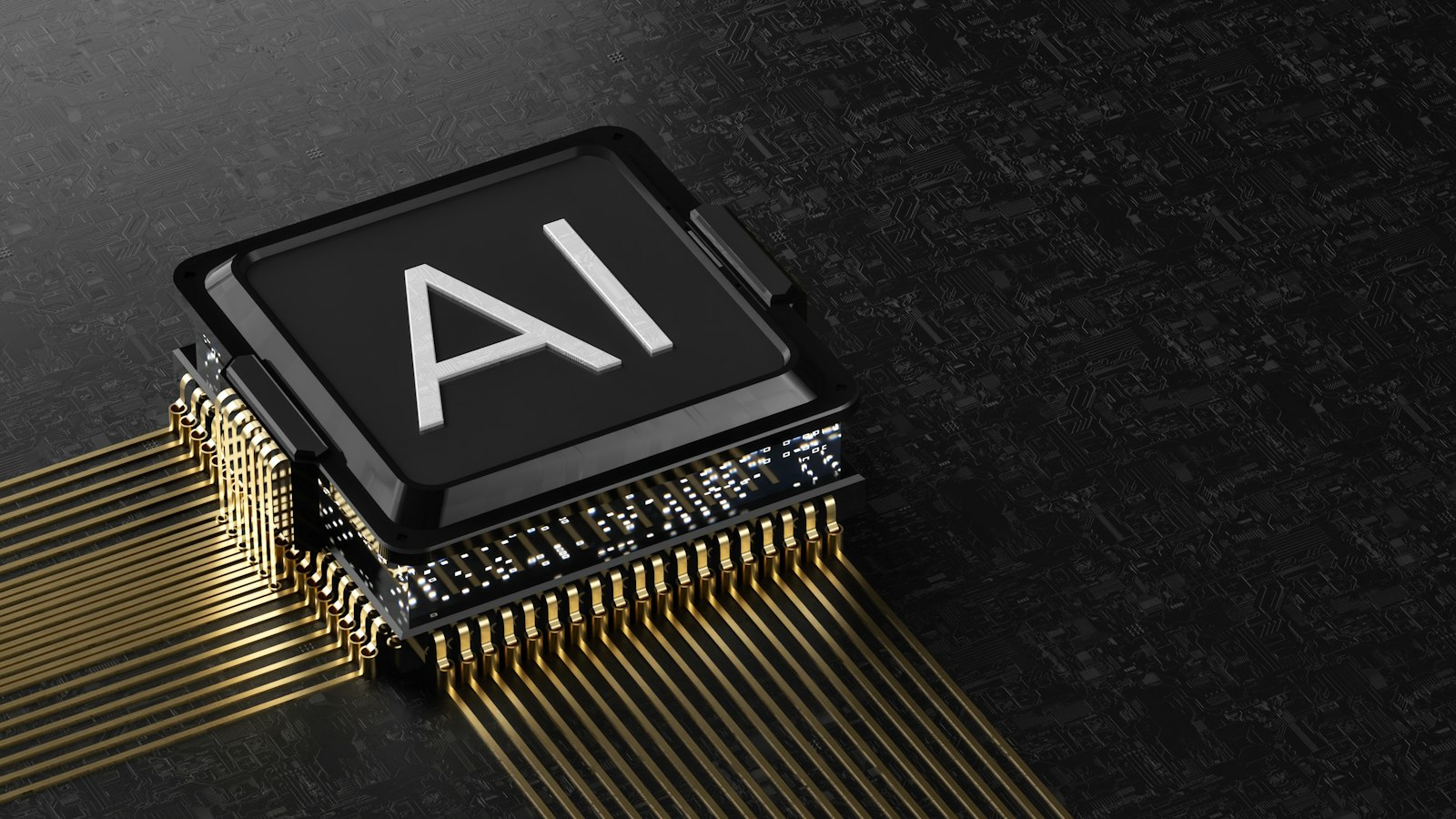Επεξεργαστής με την ένδειξη AI πάνω σε ηλεκτρονική πλακέτα